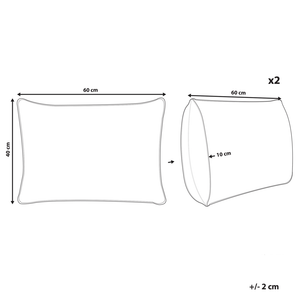 Set di 2 cuscini da esterno in poliestere blu 40 x 60 cm Cuscino rettangolare con stampa floreale da giardino e patio