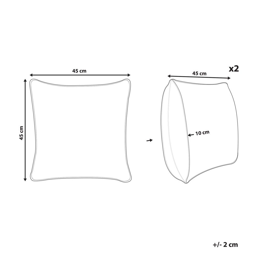 Set di 2 cuscini da esterno in poliestere blu 45 x 45 cm Cuscino rettangolare con stampa floreale da giardino e patio