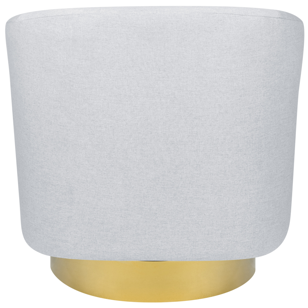 Poltrona Grigio Chiaro Tessuto Morbido Base Oro Girevole 360° Stile Retro Glamour Art Deco dorato