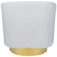 Poltrona Grigio Chiaro Tessuto Morbido Base Oro Girevole 360° Stile Retro Glamour Art Deco dorato