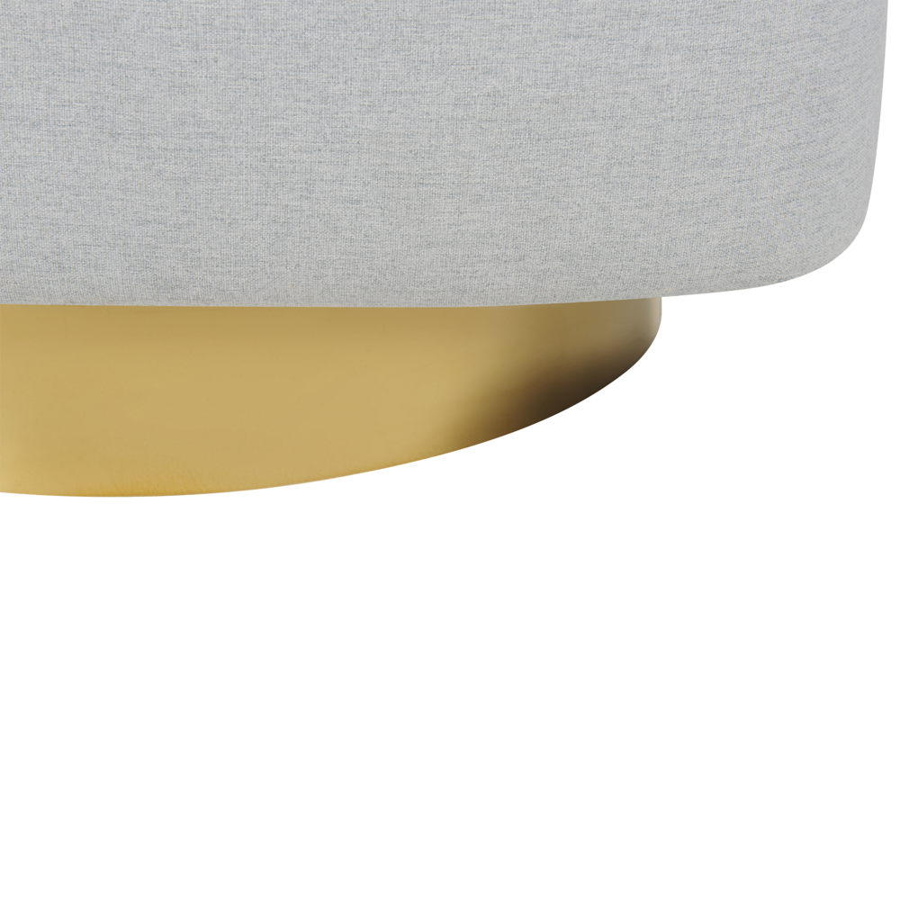 Poltrona Grigio Chiaro Tessuto Morbido Base Oro Girevole 360° Stile Retro Glamour Art Deco dorato