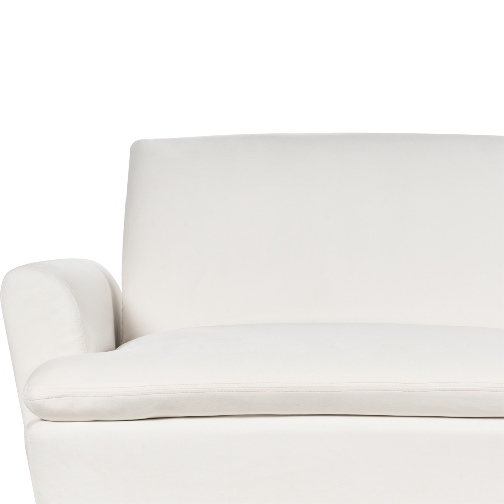 Divano Letto Velluto Bianco Sporco 3 Posti Click Clack Gambe In Metallo Dorato