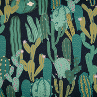 Set di 2 cuscini da giardino in poliestere verde con motivo a cactus 40 cm, rotondi, moderni e resistenti all'acqua.