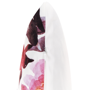Set di 2 cuscini da giardino in poliestere bianco e rosa con motivo floreale 40 x 60 cm Rettangolare Moderno per esterni Resistente all'acqua