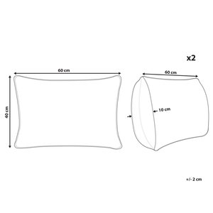 Set di 2 cuscini da giardino in poliestere bianco e rosa con motivo floreale 40 x 60 cm Rettangolare Moderno per esterni Resistente all'acqua
