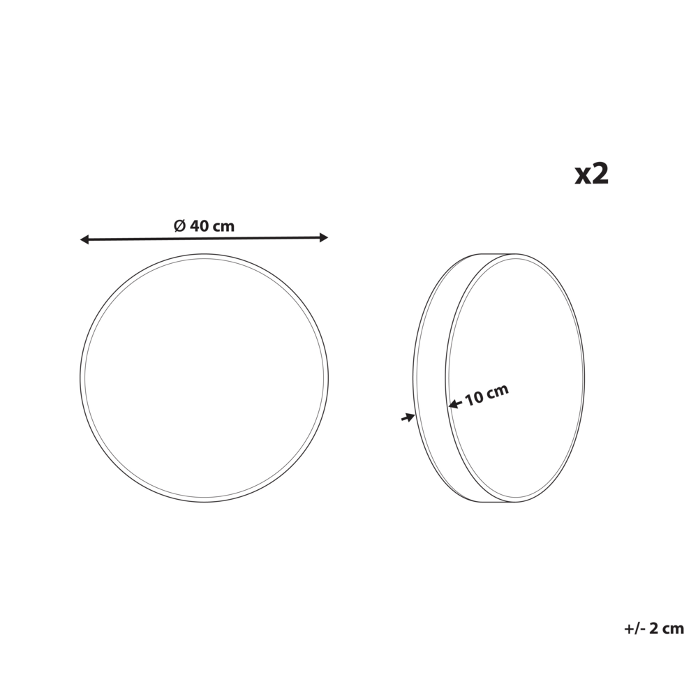 Set di 2 cuscini da giardino in poliestere bianco e rosa con motivo floreale 40 cm Rotondi Moderno per esterni Resistente all'acqua