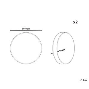 Set di 2 cuscini da giardino in poliestere bianco e rosa con motivo floreale 40 cm Rotondi Moderno per esterni Resistente all'acqua