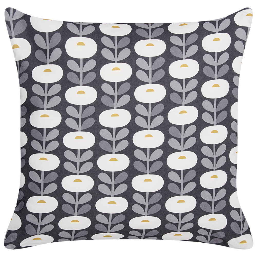 Set di 2 cuscini da giardino in tessuto di poliestere grigio con motivo geometrico 45 x 45 cm resistente all'acqua