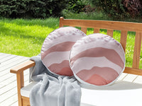Set di 2 cuscini da giardino per esterni in poliestere con motivo astratto rosa ⌀ 40 cm fodere resistenti all'acqua