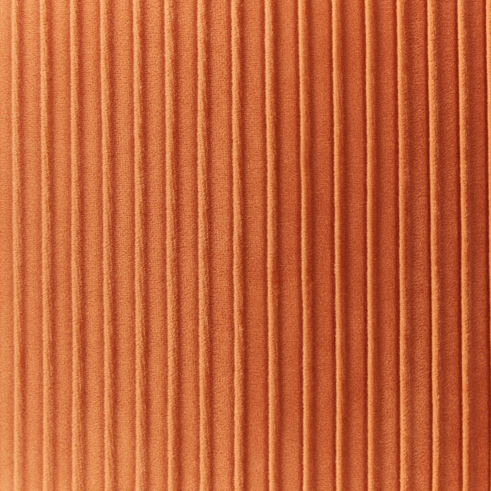 Set di 2 pouf portaoggetti Rivestimento in velluto di poliestere arancione Base dorata Design moderno Ciuffo orizzontale Soggiorno pezzo