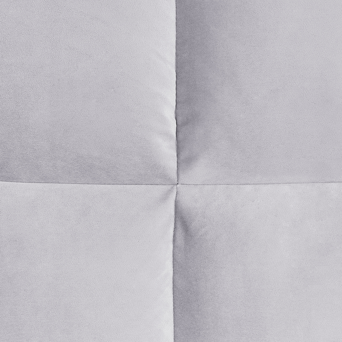 Chaise longue Velluto Grigio Destra Imbottitura Gambe Nere Design Moderno