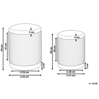 Set di 2 pouf portaoggetti Rivestimento in velluto di poliestere arancione Base dorata Design moderno Ciuffo orizzontale Soggiorno pezzo