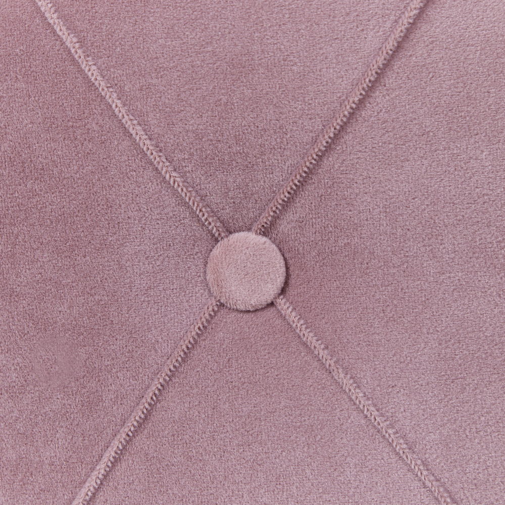 Set di pouf portaoggetti in velluto di poliestere rosa con rivestimento capitonnè base dorata design retrò