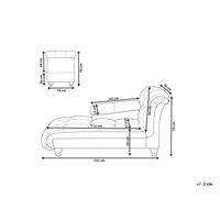 Chaise longue Velluto Grigio Destra Imbottitura Gambe Nere Design Moderno