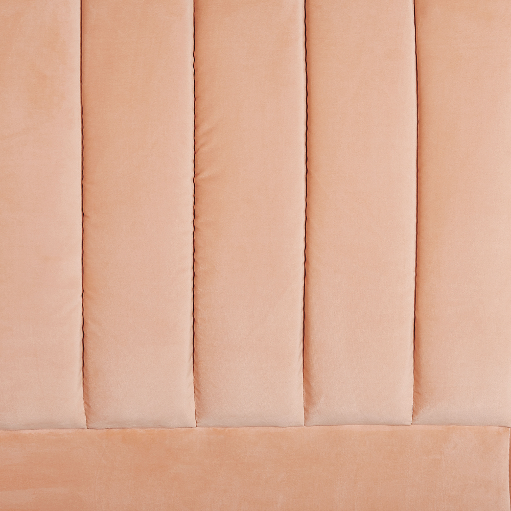 Letto imbottito velluto pesca e oro rete a doghe testiera alta 180 x 200 cm testata alta design retrò