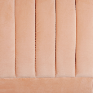 Letto imbottito velluto pesca e oro rete a doghe testiera alta 180 x 200 cm testata alta design retrò