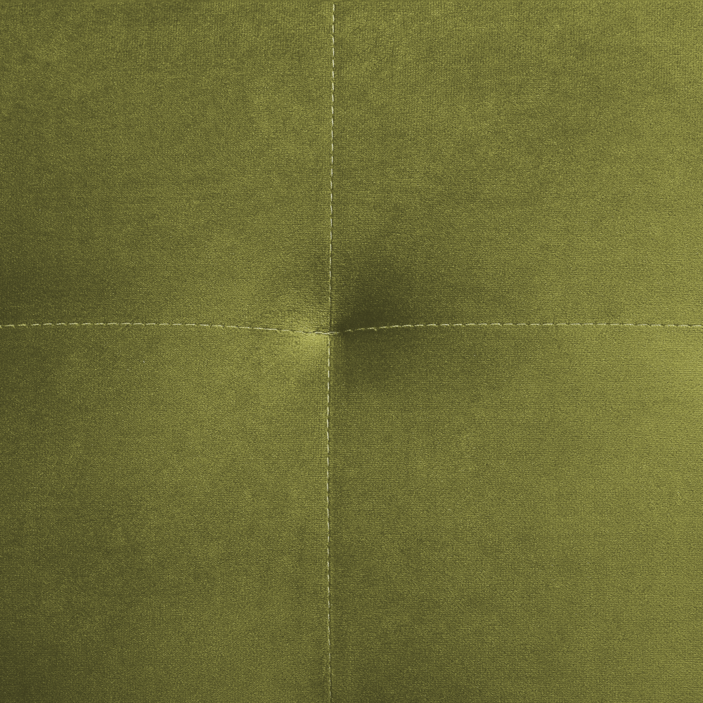 Pouf ottomana in velluto trapuntato verde oliva moderno soggiorno quadrato poggiapiedi gambe dorate