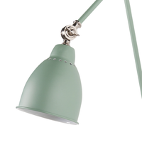 Lampada da parete moderna verde chiaro da lettura a braccio lungo in metallo bianco dal design moderno
