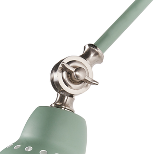 Lampada da parete moderna verde chiaro da lettura a braccio lungo in metallo bianco dal design moderno