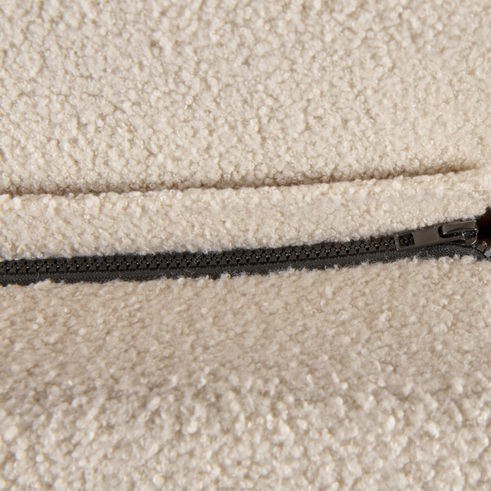 Letto imbottito moderno in bouclè beige 160 x 200 cm con rete a doghe