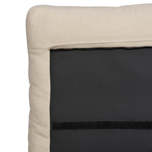 Letto imbottito moderno in bouclè beige 160 x 200 cm con rete a doghe