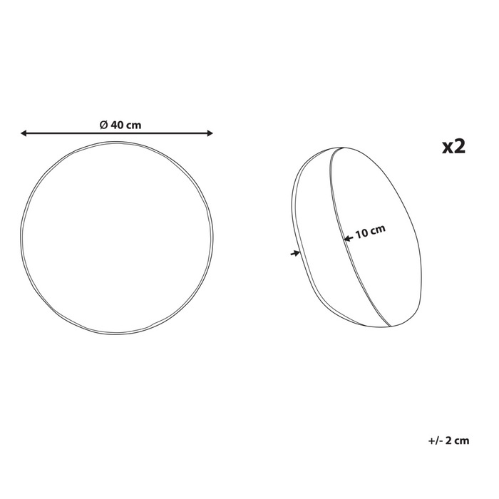 Set di 2 cuscini da giardino rotondi in tessuto blu con stampa floreale ⌀ 40 cm esterno patio