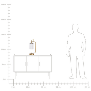 Lampada da tavolo moderna bianca con paralume in lino e base in metallo ramato look contemporaneo industriale