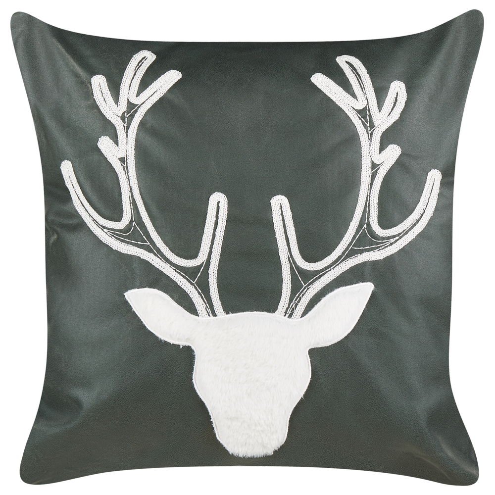 Set di 2 cuscini in velluto rosso con motivo di renne natalizie 45 x 45 cm accessori natalizi soggiorno camera da letto