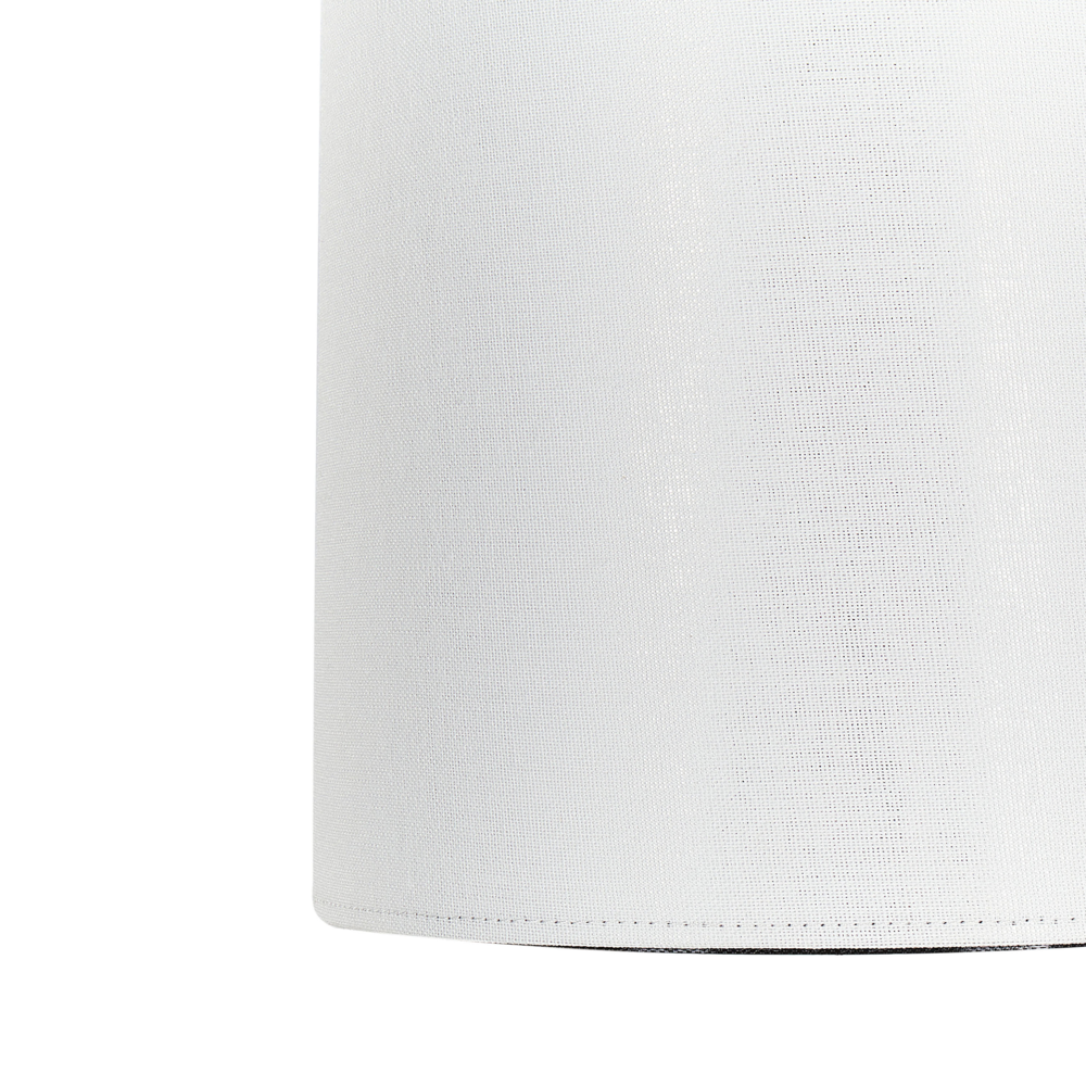 Lampada da terra moderna in metallo ramato e  paralume in lino bianco stile moderno glamour elegante