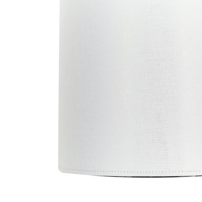 Lampada da terra moderna in metallo ramato e  paralume in lino bianco stile moderno glamour elegante