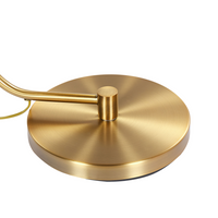 Lampada da terra moderna in metallo ramato e  paralume in lino bianco stile moderno glamour elegante