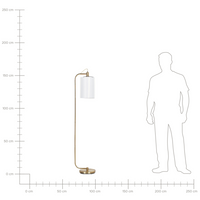 Lampada da terra moderna in metallo ramato e  paralume in lino bianco stile moderno glamour elegante