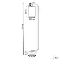 Lampada da terra moderna in metallo ramato e  paralume in lino bianco stile moderno glamour elegante