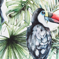 Set di 2 cuscini da esterno in poliestere multicolore ⌀ 40 cm Cuscino rotondo con stampa floreale e tucano da giardino Patio