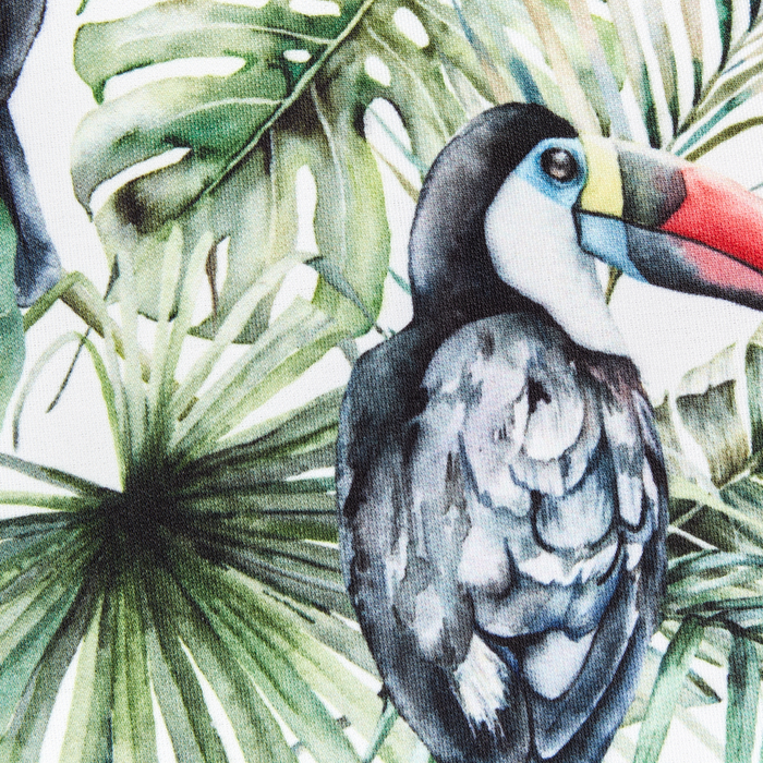 Set di 2 cuscini da esterno in poliestere multicolore ⌀ 40 cm Cuscino rotondo con stampa floreale e tucano da giardino Patio