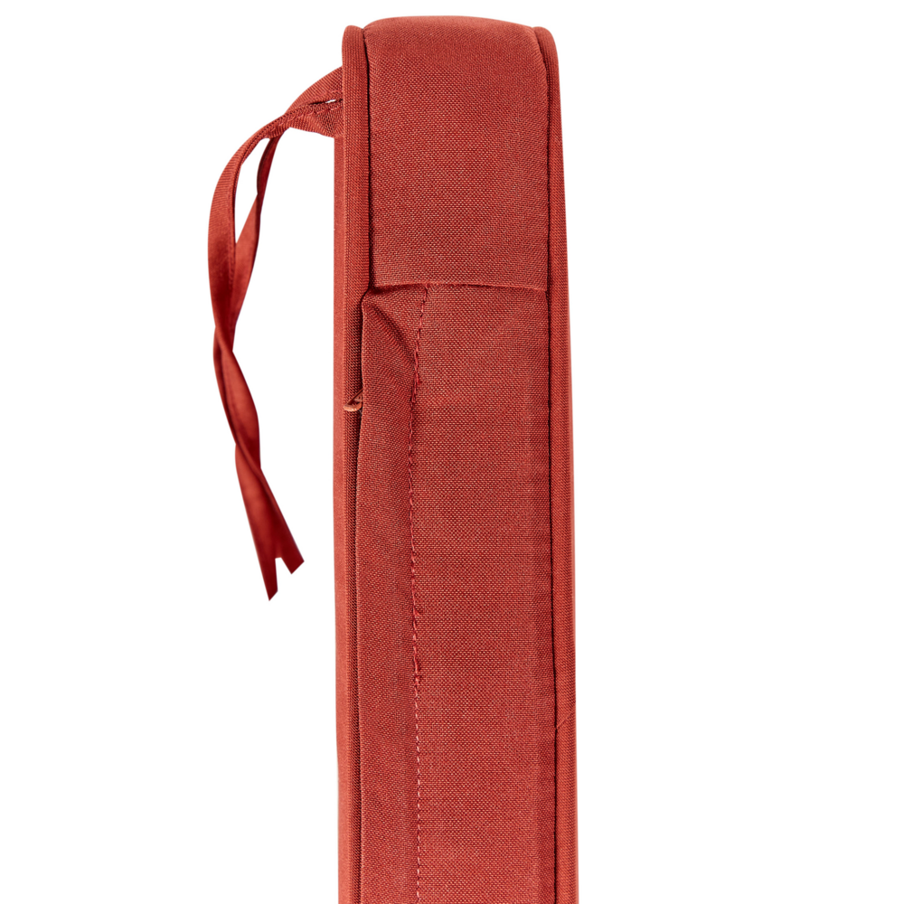 Panca da Esterno con Contenitore in Legno Massello di Acacia 2 Posti 120 cm Rosso Mogano e cuscino rosso