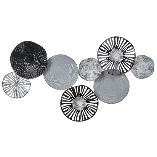 Decorazione da parete moderna da parete in ferro nero e grigio fatta a mano 78 x 49 cm accessorio industriale moderno