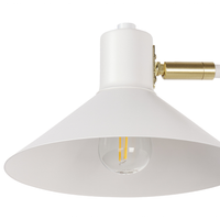 Lampada da parete con paralume in metallo bianco regolabile a braccio lungo camera da letto soggiorno