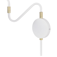 Lampada da parete con paralume in metallo bianco regolabile a braccio lungo camera da letto soggiorno