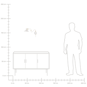 Lampada da parete con paralume in metallo bianco regolabile a braccio lungo camera da letto soggiorno