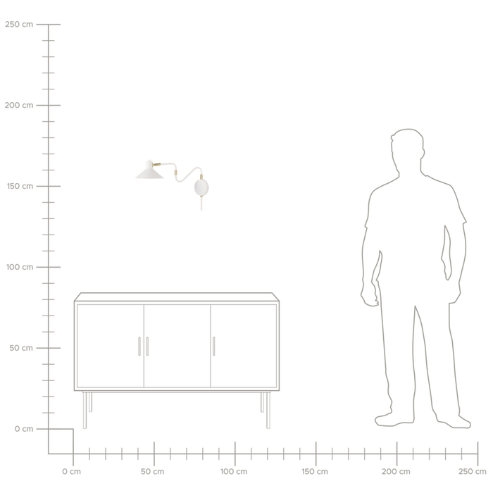 Lampada da parete con paralume in metallo bianco regolabile a braccio lungo camera da letto soggiorno
