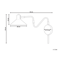 Lampada da parete con paralume in metallo bianco regolabile a braccio lungo camera da letto soggiorno