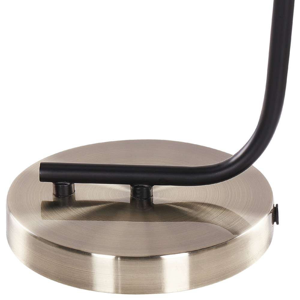 Lampada da tavolo moderna con paralume in vetro e braccio in metallo nero con base in ottone camera da letto soggiorno
