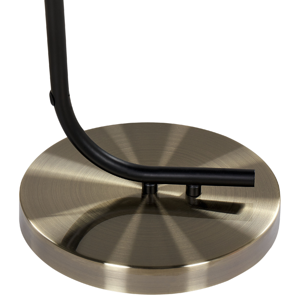 Lampada da terra in metallo con paralume in vetro bianco nero e ottone soggiorno camera da letto