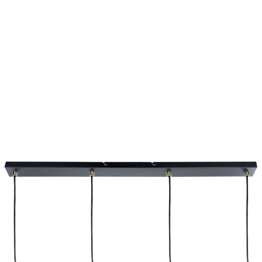 Lampadario in metallo con 4 paralumi in vetro bianco nero e ottone camera da letto soggiorno elegante