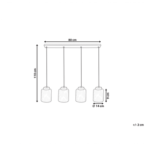 Lampadario in metallo con 4 paralumi in vetro bianco nero e ottone camera da letto soggiorno elegante