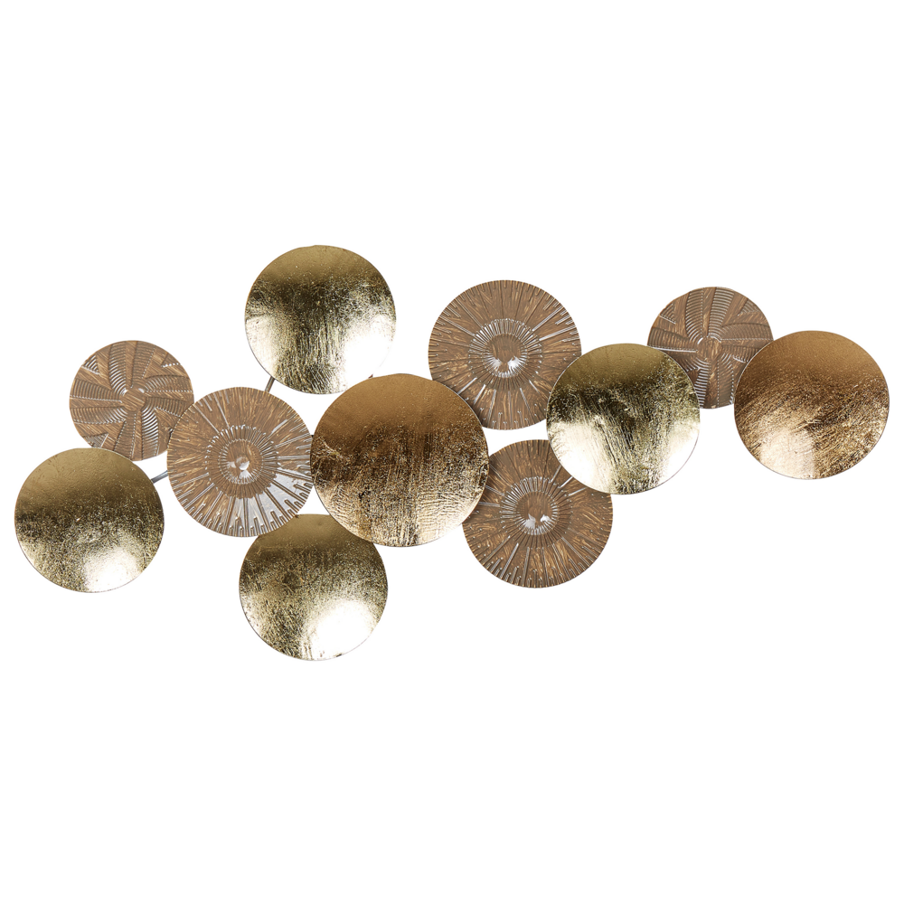 Decorazione murale moderna murale in ferro fatta a mano oro e marrone 98 x 45 cm arte moderna industriale