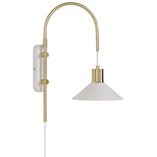 Lampada da parete moderna in metallo bianco con paralume a cono e interruttore On/Off soggiorno camera da letto