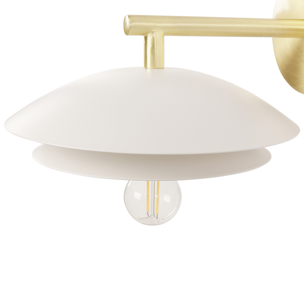 Lampada da parete moderna con base in metallo oro bianco e paralume a cono camera da letto soggiorno glamour