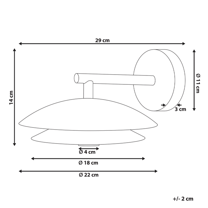Lampada da parete moderna con base in metallo nero e paralume a cono camera da letto soggiorno glamour